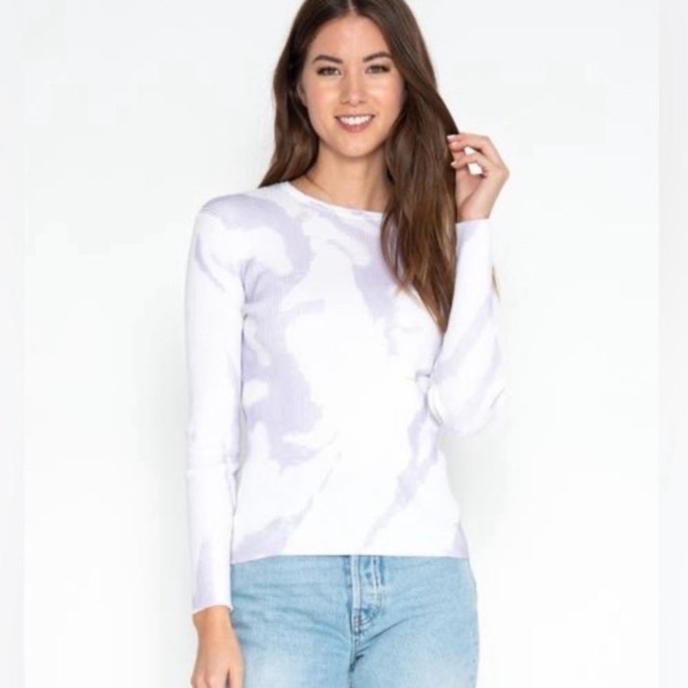 ONE GREY DAY Ari Sweater Purple White Small